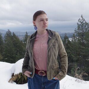 Corduroy Ladies Jacket By Sugar Doll Olive Green